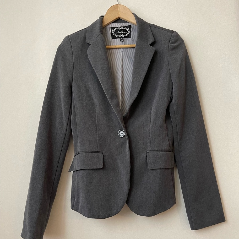 Ambiance charcoal grey blazer (small)